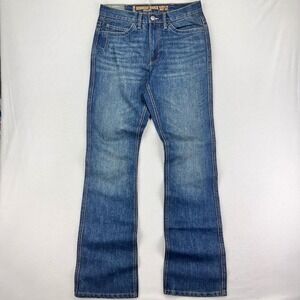NWT Redhead Ranch Fit Boot Cut Jeans Mens 30/34 Dark Wash Denim Whiskering Rodeo